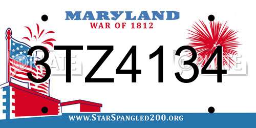 3TZ4134 Maryland License Plate