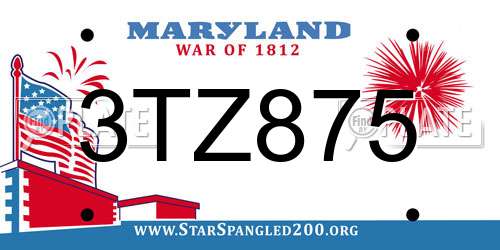 3TZ875 Maryland License Plate