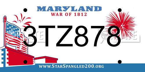 3TZ878 Maryland License Plate