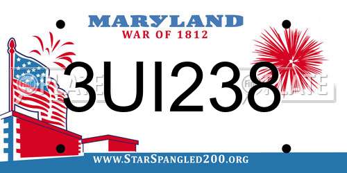 3UI238 Maryland License Plate