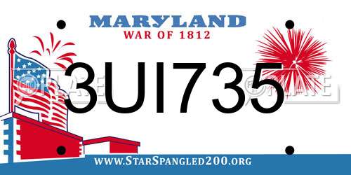 3UI735 Maryland License Plate