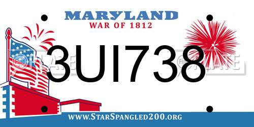 3UI738 Maryland License Plate