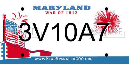 3V10A7 Maryland License Plate