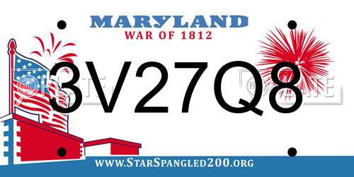 3V27Q8 Maryland License Plate
