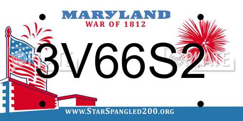 3V66S2 Maryland License Plate