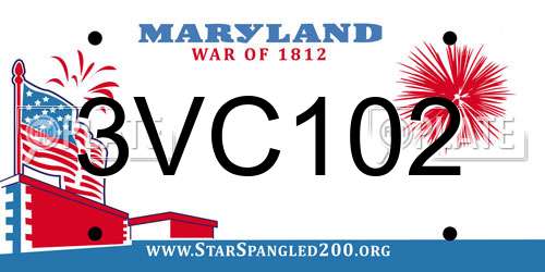 3VC102 Maryland License Plate