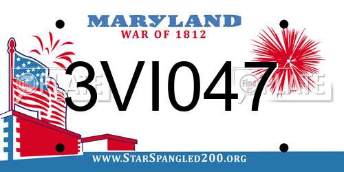 3VI047 Maryland License Plate
