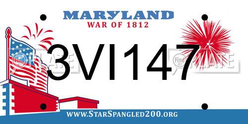 3VI147 Maryland License Plate