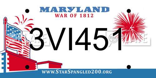 3VI451 Maryland License Plate