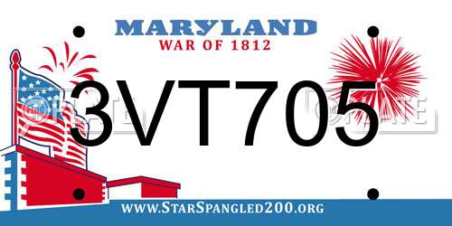 3VT705 Maryland License Plate