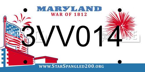 3VV014 Maryland License Plate