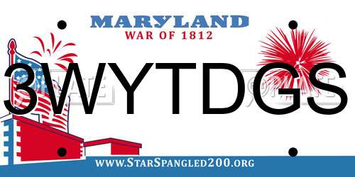 3WYTDGS Maryland License Plate