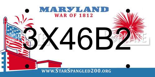 3X46B2 Maryland License Plate
