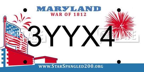 3YYX4 Maryland License Plate