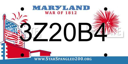 3Z20B4 Maryland License Plate