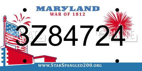 3Z84724 Maryland License Plate