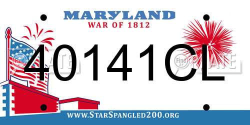40141CL Maryland License Plate