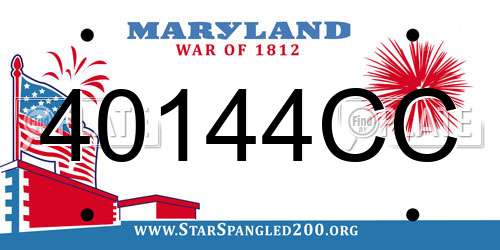40144CC Maryland License Plate