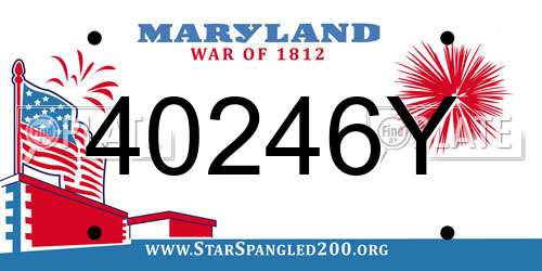 40246Y Maryland License Plate