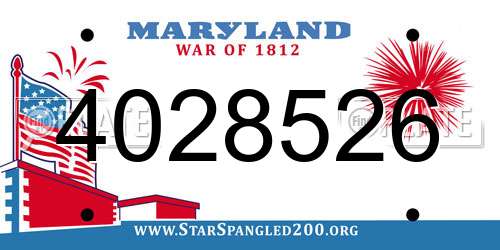 4028526 Maryland License Plate