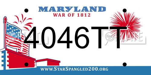 4046TT Maryland License Plate