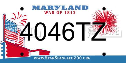 4046TZ Maryland License Plate