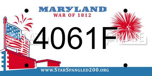 4061F Maryland License Plate