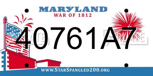 40761A7 Maryland License Plate