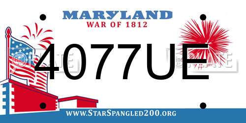 4077UE Maryland License Plate
