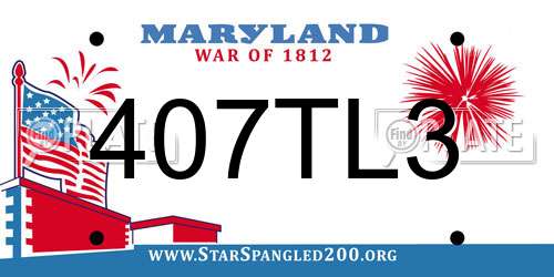 407TL3 Maryland License Plate
