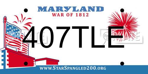 407TLE Maryland License Plate