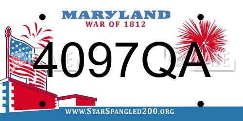 4097QA Maryland License Plate