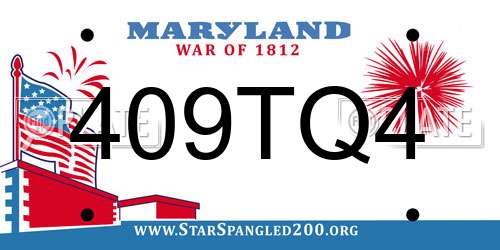 409TQ4 Maryland License Plate