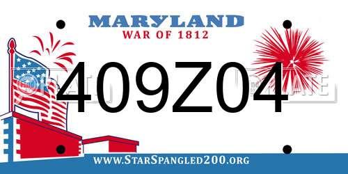 409Z04 Maryland License Plate