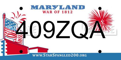 409ZQA Maryland License Plate