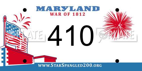 410 Maryland License Plate