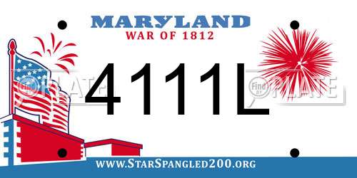 4111L Maryland License Plate