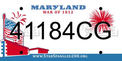 41184CG Maryland License Plate