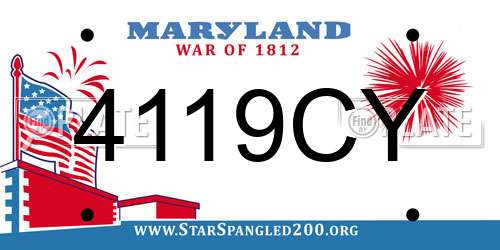 4119CY Maryland License Plate