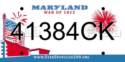 41384CK Maryland License Plate