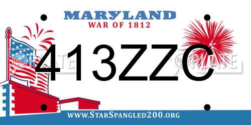 413ZZC Maryland License Plate