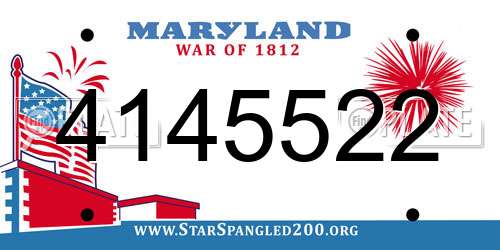 4145522 Maryland License Plate