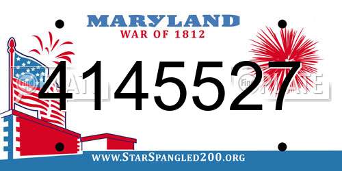 4145527 Maryland License Plate