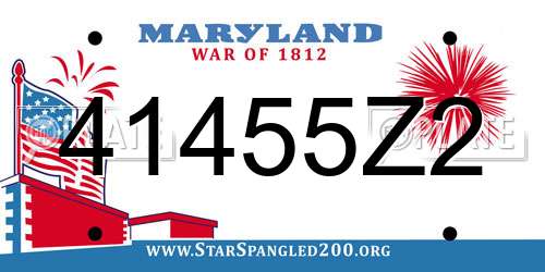 41455Z2 Maryland License Plate