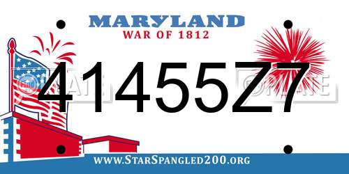 41455Z7 Maryland License Plate