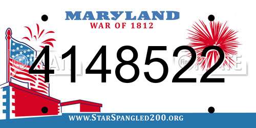 4148522 Maryland License Plate