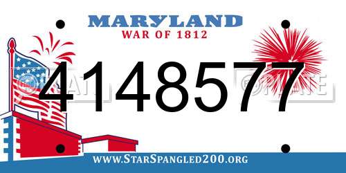 4148577 Maryland License Plate