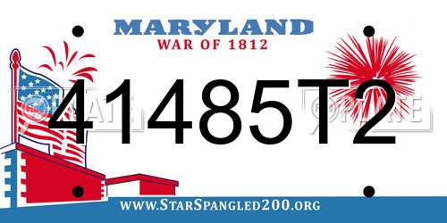 41485T2 Maryland License Plate