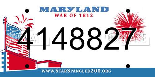 4148827 Maryland License Plate