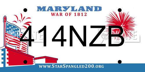 414NZB Maryland License Plate